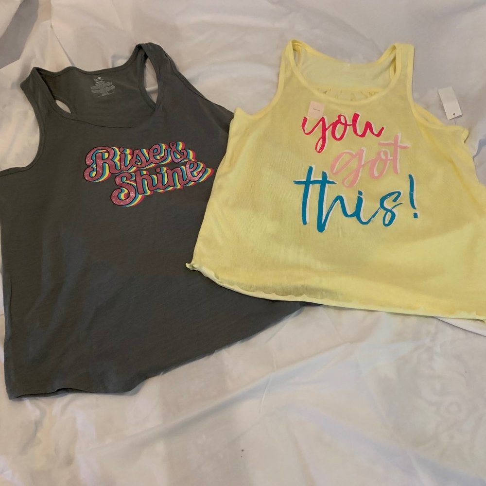 NWT Two Secret Treasures Tanks One Gray One Yellow Size M (8-10)